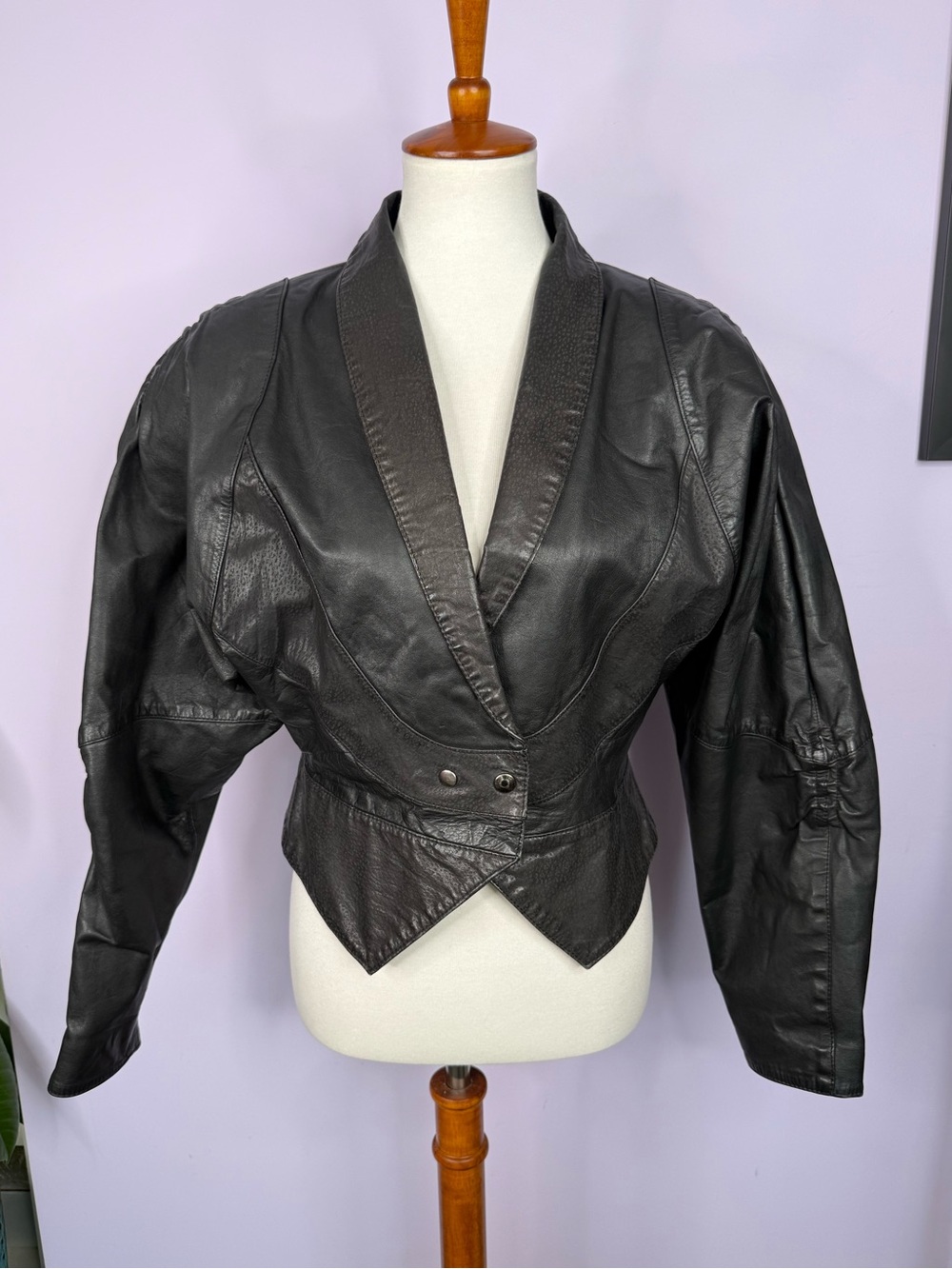 Berman's Vintage 80's Cropped Leather Motorcycle Jacket